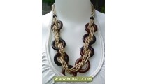 White Squins wrap Wooden Fashion Necklace